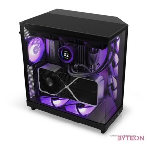 NZXT H6 Flow RGB (2023) fekete (táp nélküli) ablakos ATX ház