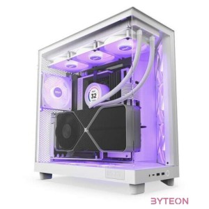 NZXT H6 Flow RGB (2023) fehér (táp nélküli) ablakos ATX ház