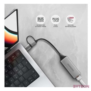 Axagon ADE-TXCA Type-A  Type-C USB 3.2 - Gigabit Ethernet adapter