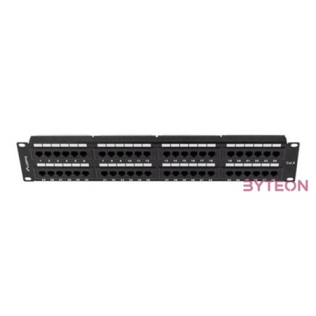 Lanberg PPU6-2048-B 19 2U 48port Cat6 UTP árnyékolatlan fekete patch panel