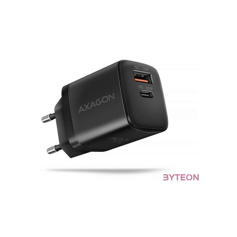 AXAGON ACU-PQ20 QC3.0,AFC,FCP  PD type-C 20W fekete töltő