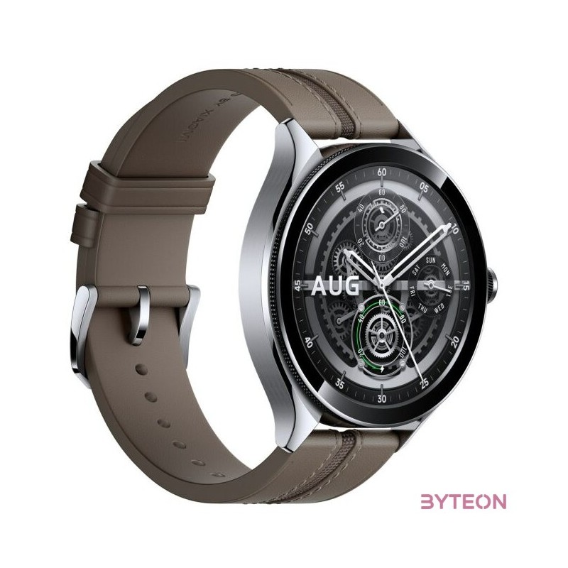 Xiaomi Watch 2 Pro 4G bőr szíjas ezüst okosóra