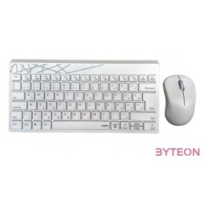 Rapoo 190801 8000M vezeték nélküli fehér billentyűzet és egér