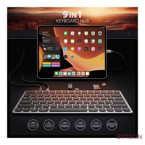 AXAGON HMC-KB-HU Magyar billentyűzet és hub