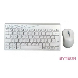 Rapoo 190801 8000M vezeték nélküli fehér billentyűzet és egér