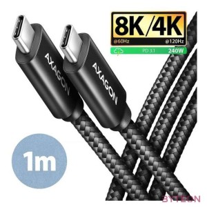 Axagon BUCM4X-CM10AB NewGEN 1m USB-C  USB-C 4 Gen 3x2 , 240W kábel