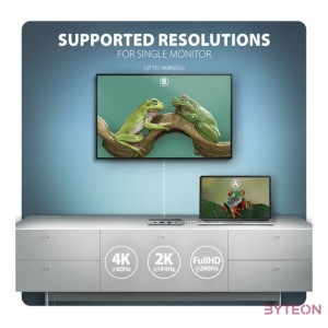 AXAGON HMC-8HLSA USB-C 3.2 Gen 1 3x USB-A  4K,30Hz HDMI  SD,microSD GLAN Audio PD 100W hub