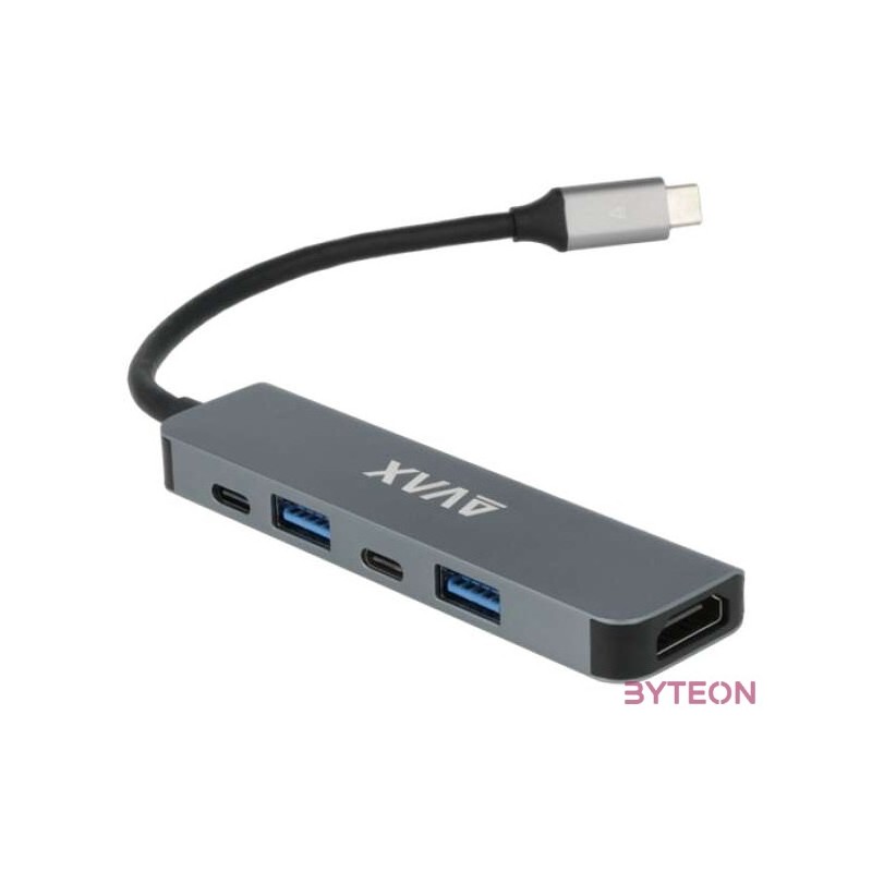AVAX HB611 CONNECT 5in1 Multi Type C-HDMI(4k60Hz), TypeC, 2xUSB 3.0, PD 100W HUB