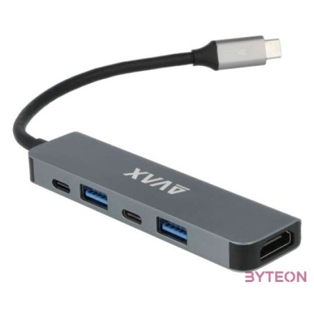 AVAX HB611 CONNECT 5in1 Multi Type C-HDMI(4k60Hz), TypeC, 2xUSB 3.0, PD 100W HUB