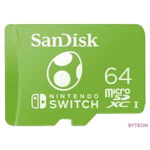 Sandisk 64B SD micro Nintendo Switch (SDXC Class 10 UHS-I) memória kártya