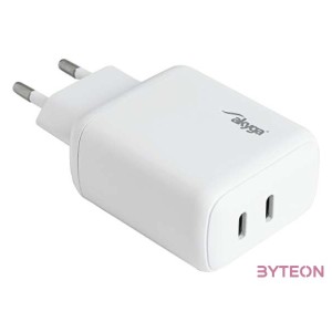 CHG Akyga AK-CH-19 2x USB-C PD 5-12V , max. 3A 40W Quick Charge 3.0 gyorstöltő