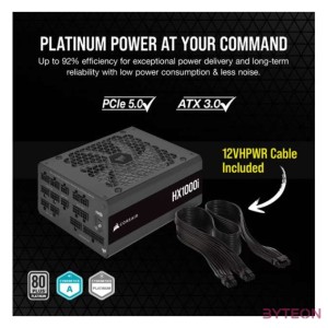 CORSAIR HXi HX1000i 1000W 80 PLUS Platinum moduláris tápegység