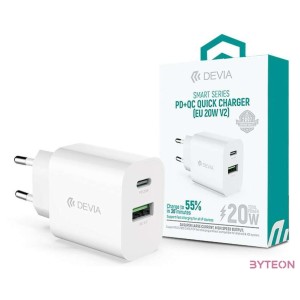 Devia ST385247 20W Type-C  USB PDQC fehér hálózati töltő adapter