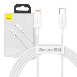 USB-C kábel a Lightning Baseus Superior sorozathoz, 20 W, PD, 1,5 m (fehér)