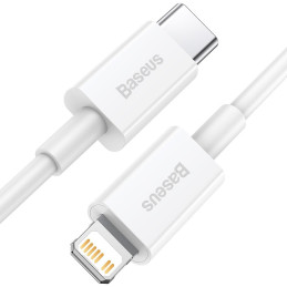 USB-C kábel a Lightning Baseus Superior sorozathoz, 20 W, PD, 1,5 m (fehér)