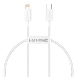 USB-C kábel a Lightning Baseus Superior sorozathoz, 20 W, PD, 0,25 m (fehér)