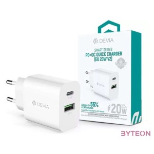 Devia ST385247 20W Type-C  USB PDQC fehér hálózati töltő adapter