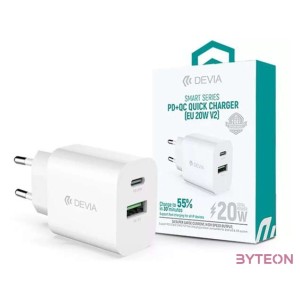 Devia ST385247 20W Type-C  USB PDQC fehér hálózati töltő adapter
