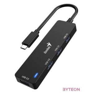 Genius UH-400 4 portos fekete USB hub