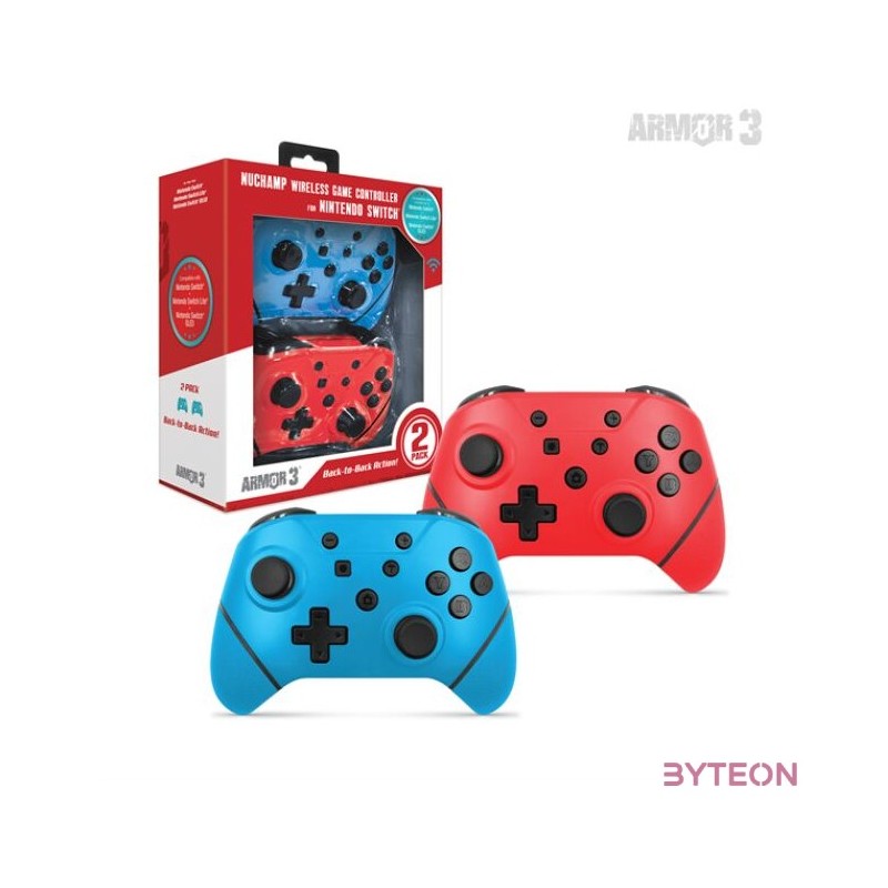 Armor3 NuChamp Nintendo Switch vezeték nélküli kontroller csomag (2db) (Kék, Piros)