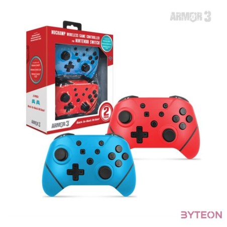 Armor3 NuChamp Nintendo Switch vezeték nélküli kontroller csomag (2db) (Kék, Piros)