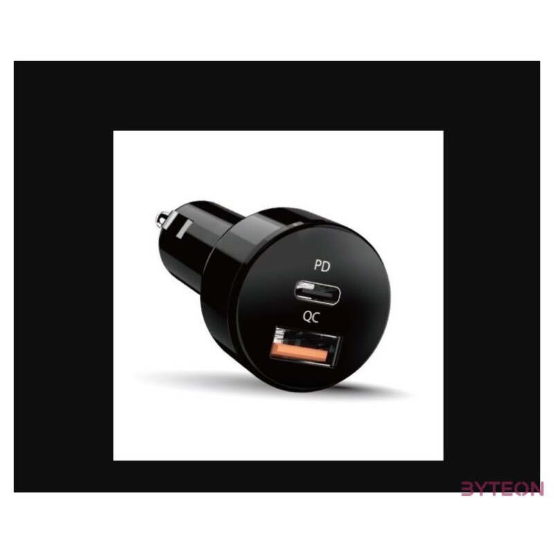 Genius PD-36AC 36W USB,Type-C fekete autós töltő