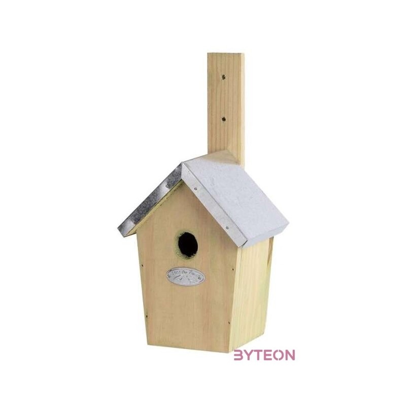 Fa madárház cink tetővel, 30 cm