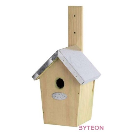 Fa madárház cink tetővel, 30 cm