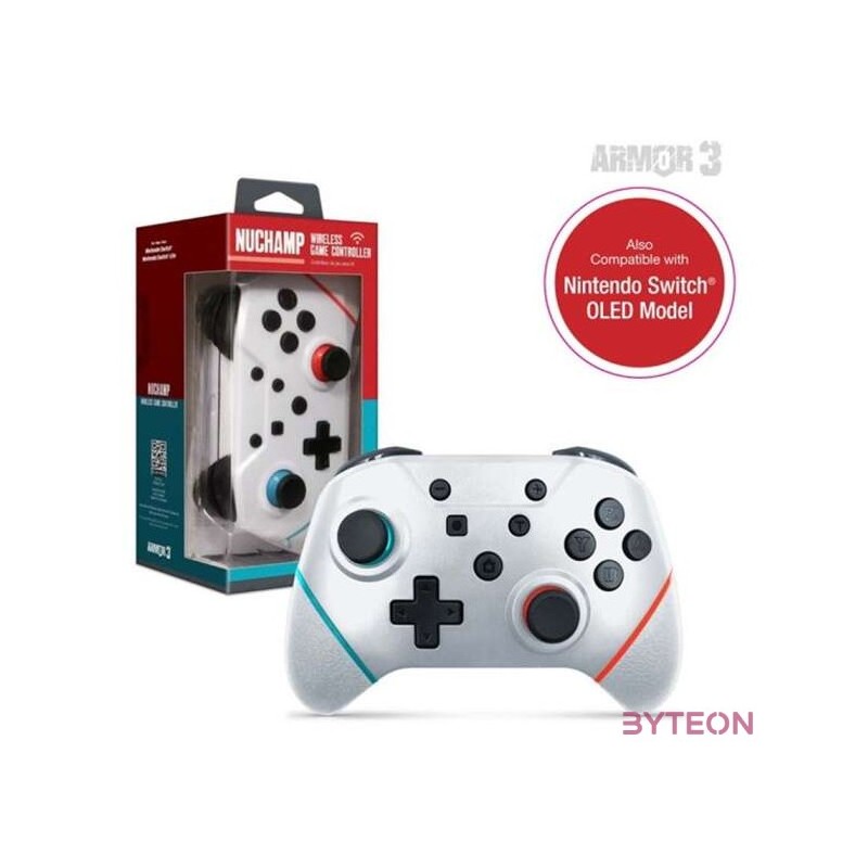 Armor3 NuChamp Nintendo Switch Fehér vezeték nélküli kontroller