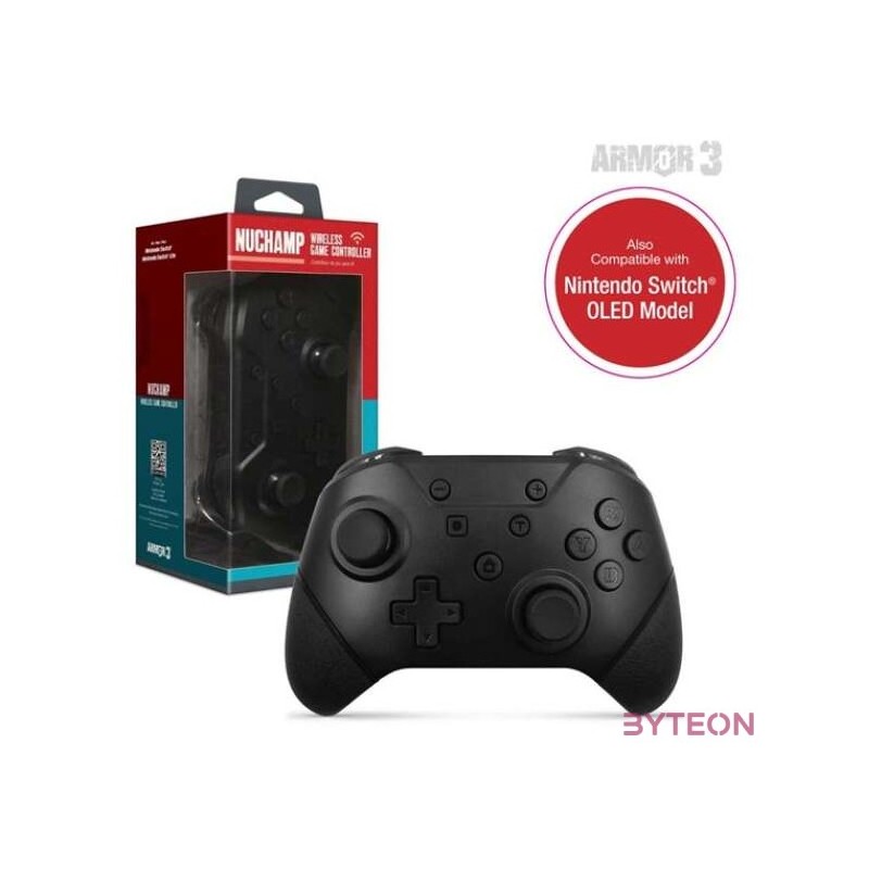 Armor3 NuChamp Nintendo Switch Fekete vezeték nélküli kontroller