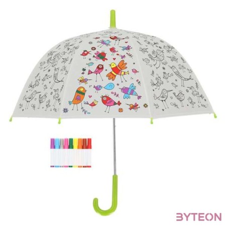 Kifesthető kis madaras gyerek esernyő, filctollakkal