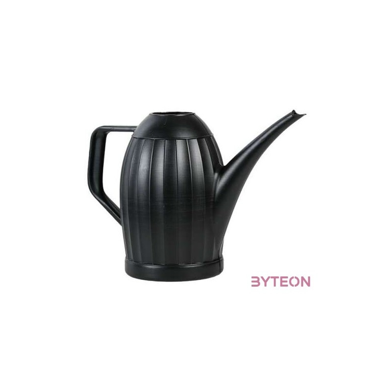 Locsolókanna bordázott mintával, 2 literes, fekete