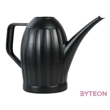 Locsolókanna bordázott mintával, 2 literes, fekete