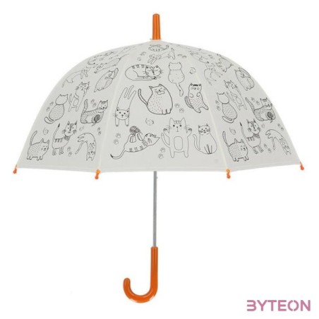 Kifesthető cicás gyerek esernyő, filctollakkal