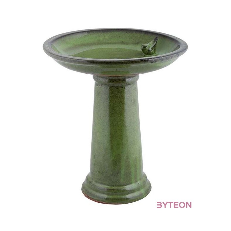 Kerámia madáritató állvány, zöld