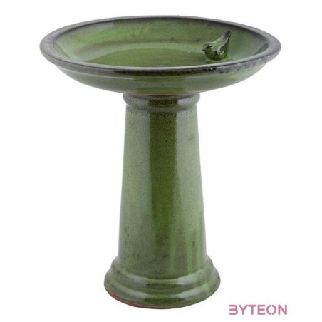 Kerámia madáritató állvány, zöld