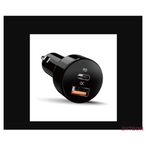 Genius PD-36AC 36W USB,Type-C fekete autós töltő