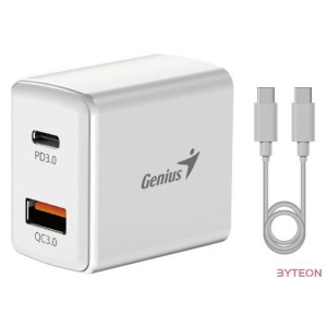 Genius PD-20ACP 20W USB,Type-C fehér hálózati adapter  kábel