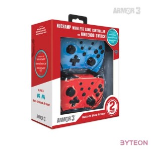 Armor3 NuChamp Nintendo Switch vezeték nélküli kontroller csomag (2db) (Kék, Piros)