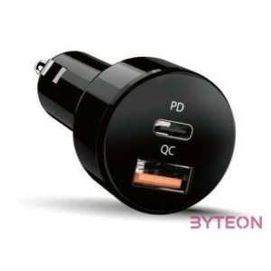 Genius PD-36AC 36W USB,Type-C fekete autós töltő