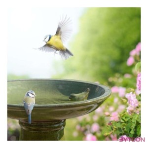 Kerámia madáritató állvány, zöld