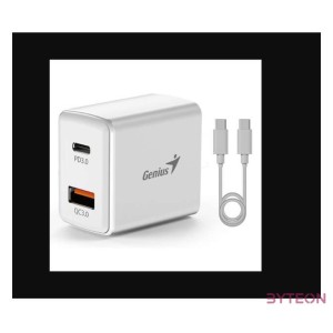 Genius PD-20ACP 20W USB,Type-C fehér hálózati adapter  kábel