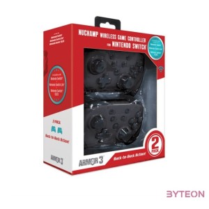 Armor3 NuChamp Nintendo Switch vezeték nélküli kontroller csomag (2db) (Matt Fekete, Fekete)