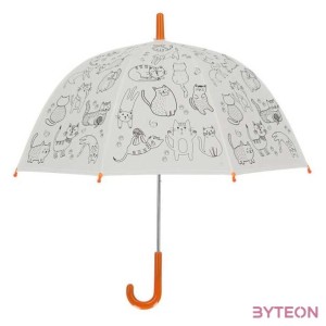 Kifesthető cicás gyerek esernyő, filctollakkal