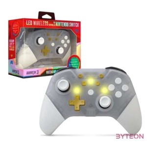 Armor3 NuChamp Nintendo Switch Átlátszó LED vezeték nélküli kontroller