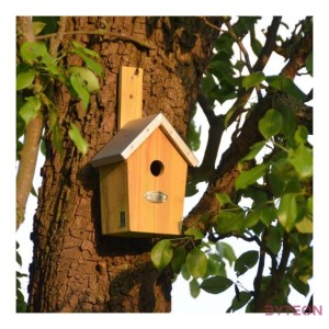 Fa madárház cink tetővel, 30 cm