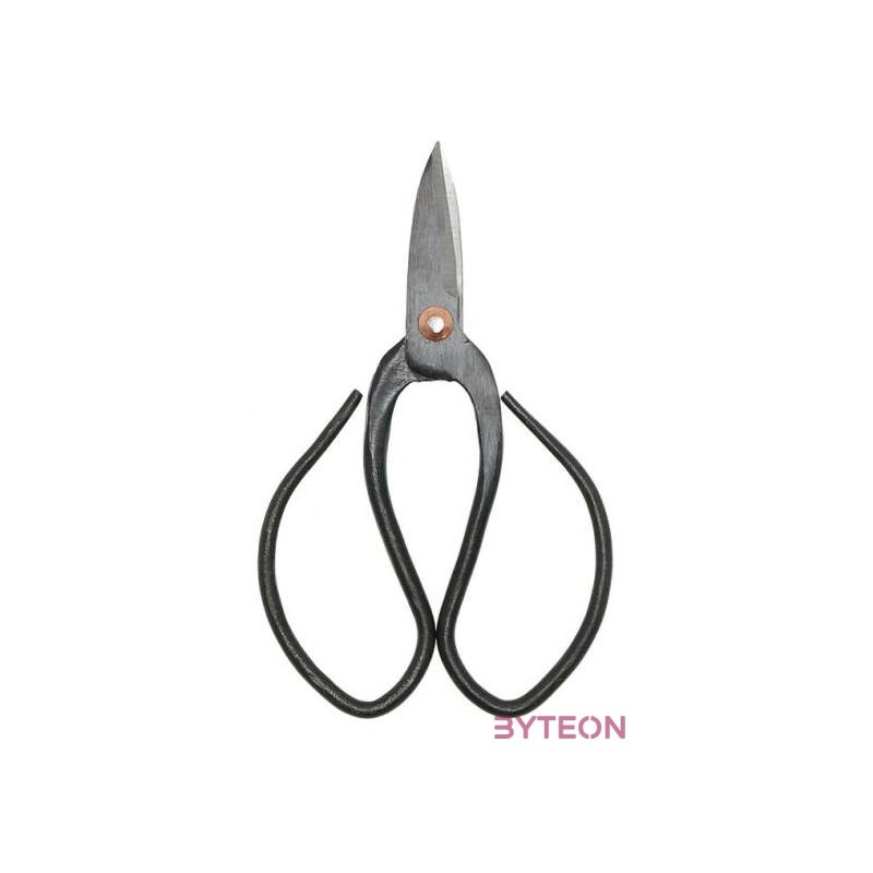 Fekete acél bonsai olló, 11 cm