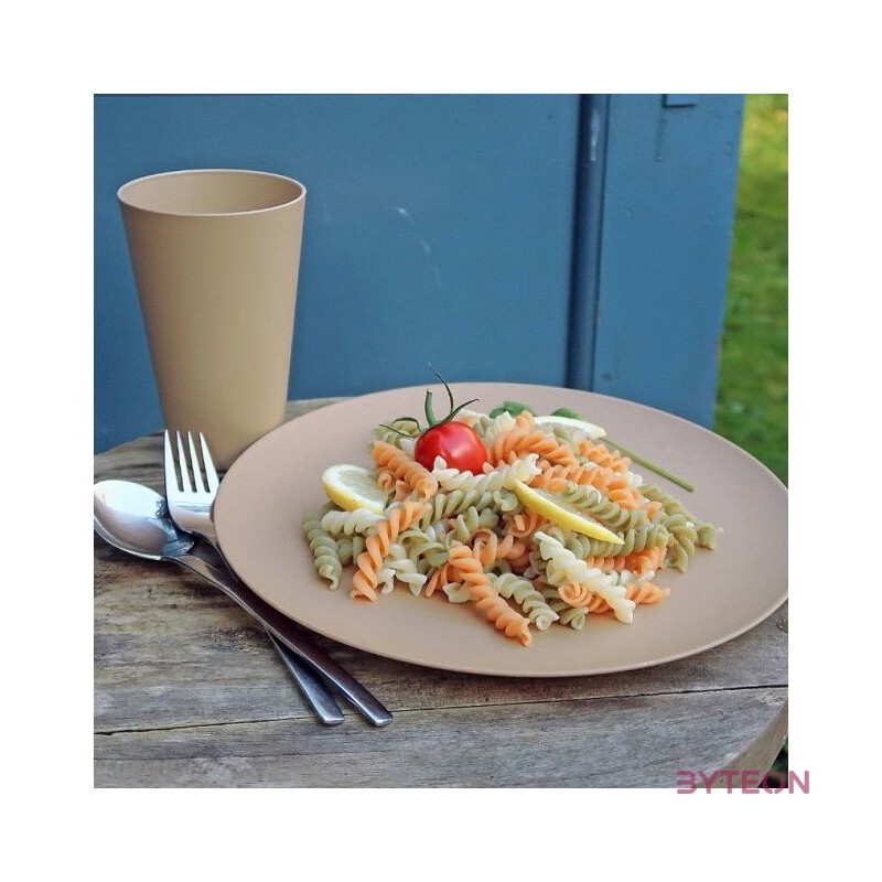 Bioplasztik 4 db-os lapos tányér szett, világosbarna 25,5 cm