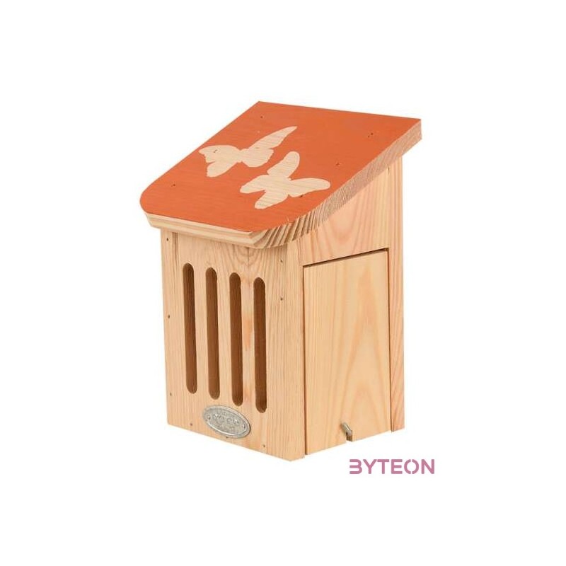 Pillangó ház narancssárga színű tetővel, pillangó mintával, 15 x 20 cm