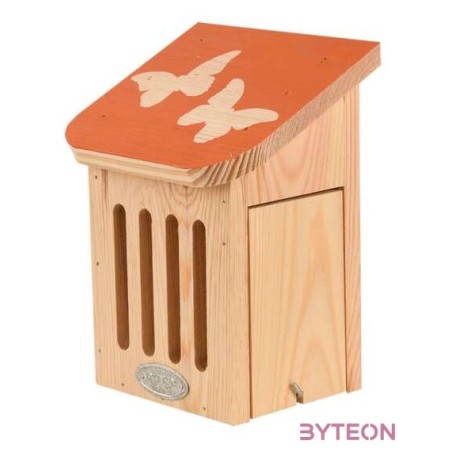 Pillangó ház narancssárga színű tetővel, pillangó mintával, 15 x 20 cm